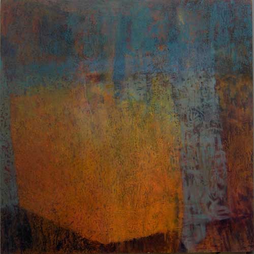 schilderij; abstract blok in velle kleuren