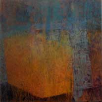 schilderij; abstract blok in velle kleuren