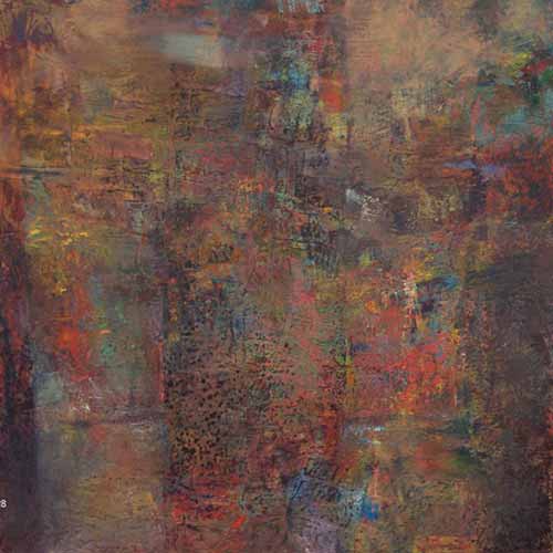 schilderij; abstract met donkere kleuren